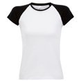 thumbnail image 1 of SOLS - Camiseta de manga corta bicolor modelo Milky para mujer (Blanco/Negro), 1 of 3