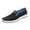 Black, variant on PMUYBHF Male Mens Leather Shoes Casual White Fashion All Season Men Casual Shoes Flat Round Toe Non Slip Cloth Upper Colorblock Stripe Comfortable Slip on Simple Style 41