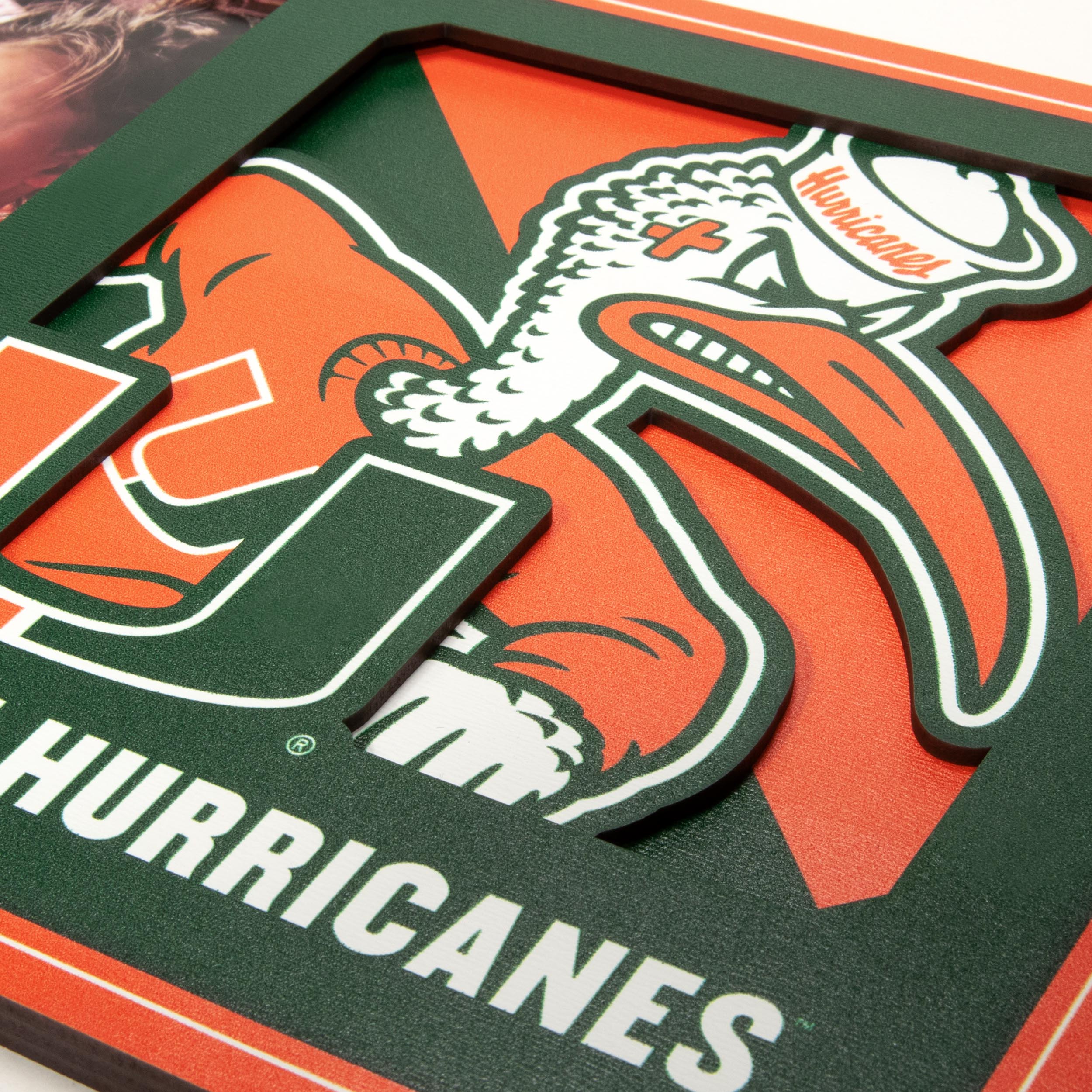 Miami Hurricanes 3D Logo Picture Frame