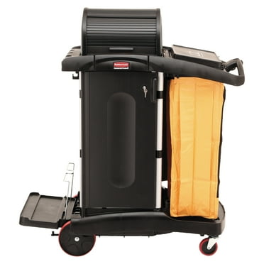 Rubbermaid Commercial High-Security Healthcare Cleaning Cart, 22w x 48-1/4d x 53-1/2h, Black