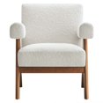 thumbnail image 6 of Armchair Accent Chair, Set of 2, Ivory White, Fabric, Wood, Living Kitchen Cafe Bistro Hospitality Restaurant, Modern Contemporary HB36219, 6 of 9
