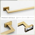 thumbnail image 3 of Wowow 5-Piece Gold Decorative Bathroom Hardware Set with Towel Bar,Toilet Paper Holder and Robe Hook, 3 of 5
