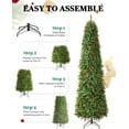 thumbnail image 5 of OasisCraft 9FT Pre-Lit Slim Artificial Christmas Tree - 500 Clear Lights, Metal Foldable Stand, Hinged Design (1450 Thicken Tips), 5 of 6