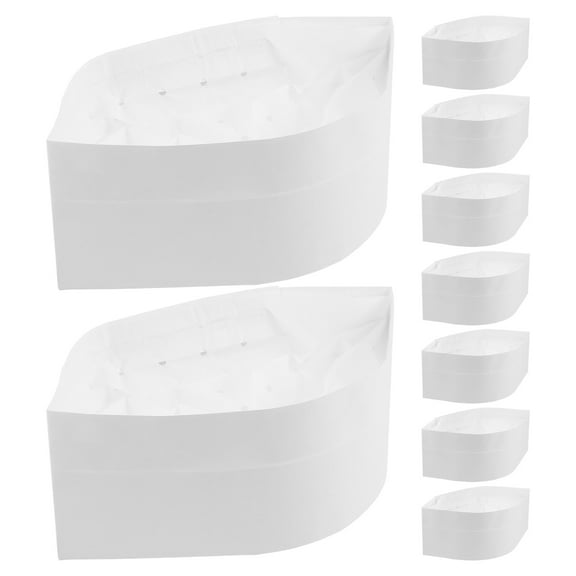 BESTOYARD 20Set Diner Hat Prevent Pollution White Paper Chef Caps for Home Use and Theme Party