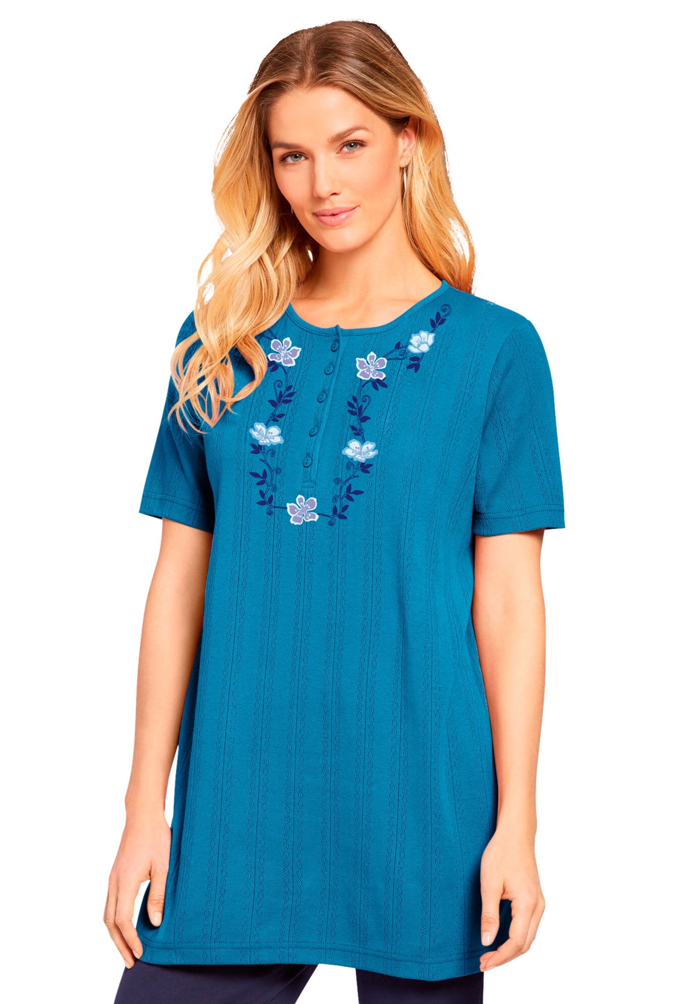 Only Necessities Only Necessities Women's Plus Size Embroidered