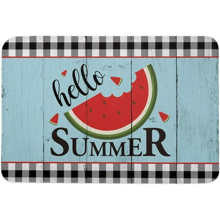 

Watermelon Slices Indoor Door Mat Entryway Rug Anti-Skid Doormat Decorative Absorbent Washable Floor Mat for Patio High Traffic Areas Decorch Summer Black-White Plaid Wooden Planks 24x16 Inch