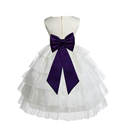 - Ekidsbridal Ivory Satin Shimmering Organza Flower Girl Dress Pageant Gown Holiday Dresses Daily Dresses Holy Baptism Dress First Communion Dress Easter Summer Dresses Special Occasion Dresses 308T