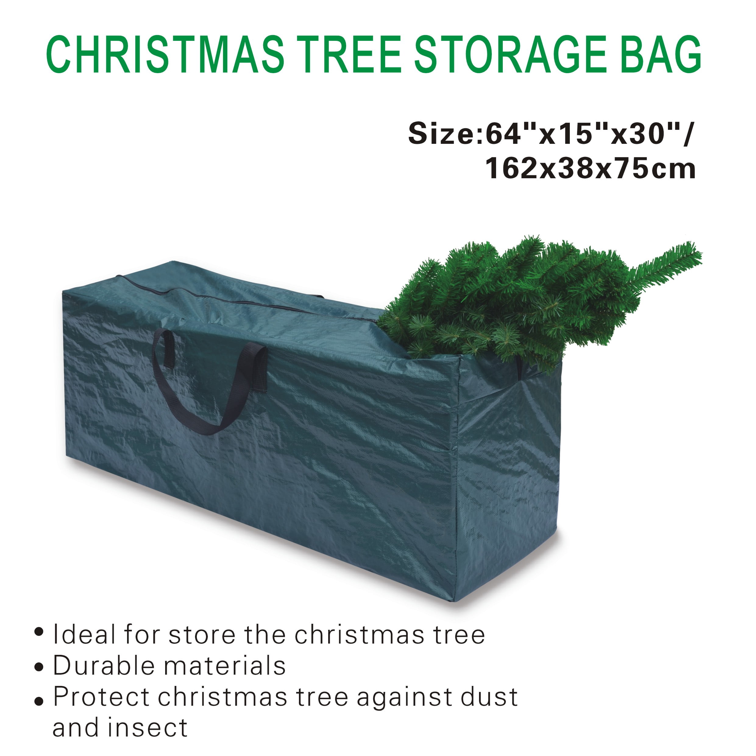 Sunrsie Large Artificial Christmas Tree Storage Bag for Clean Up Holiday Up to 9', Green