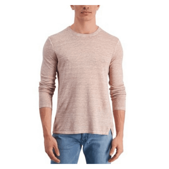 $178 Michael Kors Men's Crew Neck Sweater Linen-Cotton Cold Dye Dusty Rose L