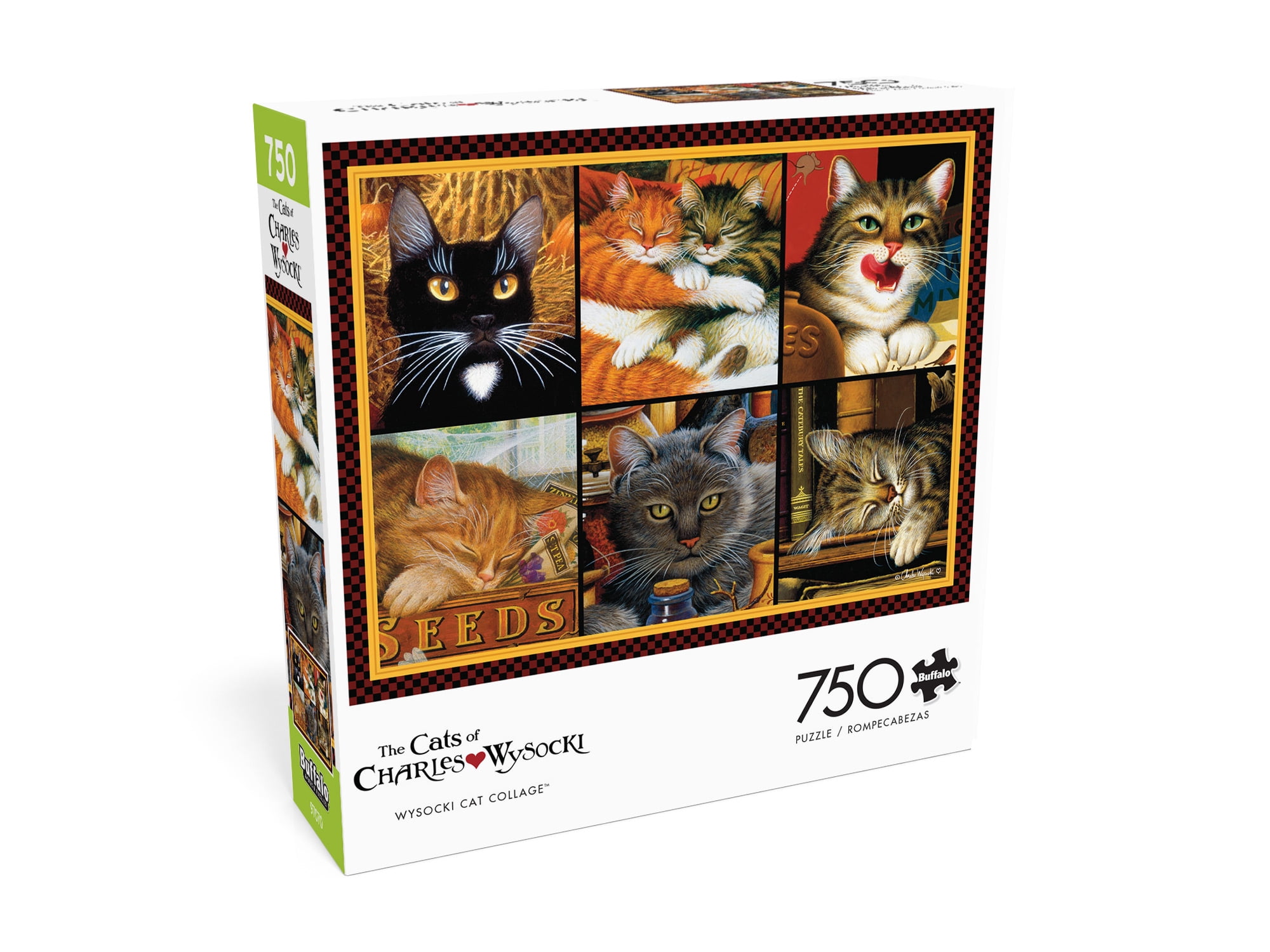 Buffalo Games 750-Piece Wysocki Cat Collage Interlocking Jigsaw Puzzle