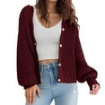 thumbnail image 2 of Cardigan Sweaters for Women 2025 Long Sleeve V-Neck Button Down Knitted Sweater Jacket Coat Womens Cardigan Sweaters, 2 of 5