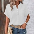 thumbnail image 2 of Tshirts Shirts for Women Fashion Breathable Batwing Sleeve Pocket Patched Casual Work Double Layer Wrinkled Fabric Womens Summer Tops Beige XXL, 2 of 9