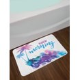 thumbnail image 2 of Saying Bath Mat, Tropical Hawaii Palm Trees Watercolor Stencil Design and Splashed Ink, Plush Bathroom Decor Mat with Non Slip Backing, 29.5" X 17.5", Multicolor, by Ambesonne, 2 of 2