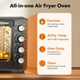 thumbnail image 3 of 34 QT Super-Large  Air Fryer, Electric Toaster Oven Countertop, Pizza, Warm, Broil, Toast, Bake, Air Fry, 1500W, 5  Functions, 85% Oil-Less, 3 of 11