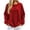 Red, variant on Women Solid Henley Sweatshirt Soft Button Crewneck Loose Long Sleeve Pullover Top Fall Winter Daily Home Wear Dates Outdoor Casual Solid Color