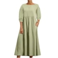 thumbnail image 2 of Zedker Women's Half Sleeve Maxi Dresses Linen Casual Loose Plus Size Beach Dress with Pockets,Size L-XXL, 2 of 5