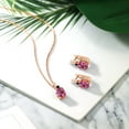 thumbnail image 4 of Gem Stone King 6.67 Ct Pink Mystic Topaz Black Diamond 18K Rose Gold Plated Silver Pendant and Earrings Jewelry Set, 4 of 4