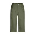 thumbnail image 4 of CHEEREAM Capri Pants for Mens Button Side Splited Cuff Elastic Drawstring Waist Cropped Palazzo Pants Casual Comfy Lightweight Sportwear, 4 of 8