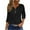 ZA-Black, variant on Frostluinai Henley Shirts for Women 3/4 Sleeve Eyelet Embroidery Tops Casual Dressy Tunic Shirts Solid Color Lightweight Tees Womens Shirts