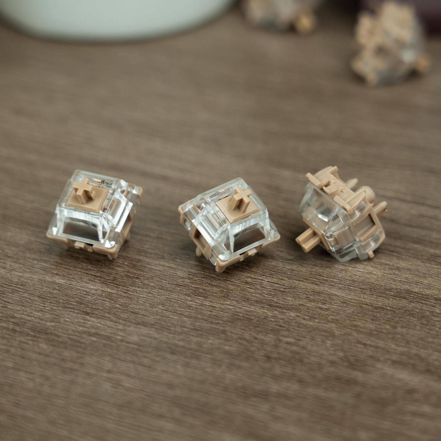 GATERON Jelly Series Keyboard Switches, Linear Tactile Silent RGB LED 5 Pin Factory Pre-lubed Full POM Key Switches for MX Mechanical Keyboard (Brown,110PCS)