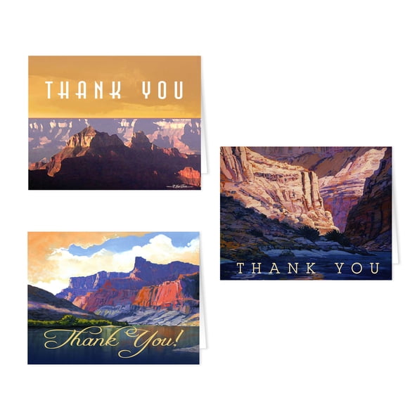 Canyon Thank You Note Card - 12 Boxed Grand Canyon Cards & Envelopes