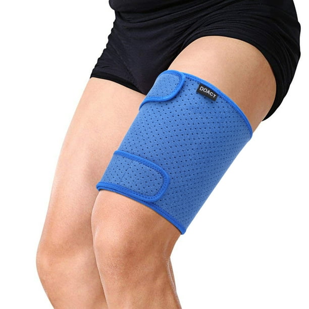 Doact Thigh Support, Thigh Brace with Silicone Anti-Slip Strips, Thigh  Support, Hamstring Wrap Compression Sleeve 
