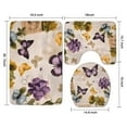 thumbnail image 3 of Vintage Butterfly Flower Pattern Bathroom Rugs Sets 3 Piece,Toilet Cover Set,Absorbent Non Slip Bathroom Mats Sets with U-Shaped Contour Rug Toilet Rug Set, 3 of 5