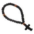 thumbnail image 3 of Prayer Braided Cross Bracelet with Wooden Beads for Praying Black, 3 of 4