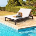 thumbnail image 1 of Gymax Fauteuil Inclinable de Patio en Rotin Réglable pour 2 Personnes avec Coussin et Roue, 1 of 10