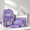 thumbnail image 3 of Weebloom 5Pcs School Backpack For Kids Boys Girls Cute Stylish Campus 5 Piece Daypack For School Work And Travel Large Bookbag Elementary Middle School Purple, 3 of 3