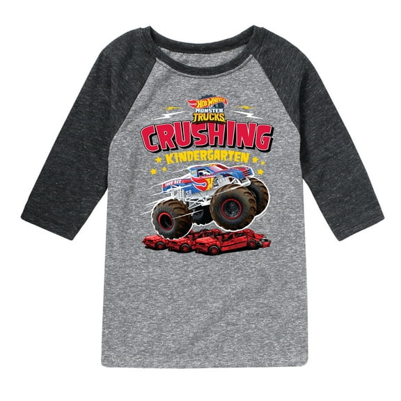 Hot Wheels - Crushing Kindergarten - Youth Raglan Graphic T-Shirt