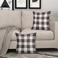thumbnail image 3 of Dark Brown and White Buffalo Plaid Pillow Covers 16x16 Set of 2 Check Pattern Print Decorative Outdoor Pillowcases Holiday Farmhouse Christmas Checked Throw Cushion Case Couch Sofa Bed Decor, 3 of 6