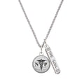 thumbnail image 1 of Delight Jewelry Silvertone Domed Black NP Silvertone Hope Anchors the Soul Bar Charm Necklace, 23", 1 of 4