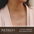 thumbnail image 5 of JeenMata 1 Carat Lab Grown Diamond Five Stone Bezel Station Necklaces - in 18K White Gold Plating Necklace for Women, Female, Adult, 5 of 9