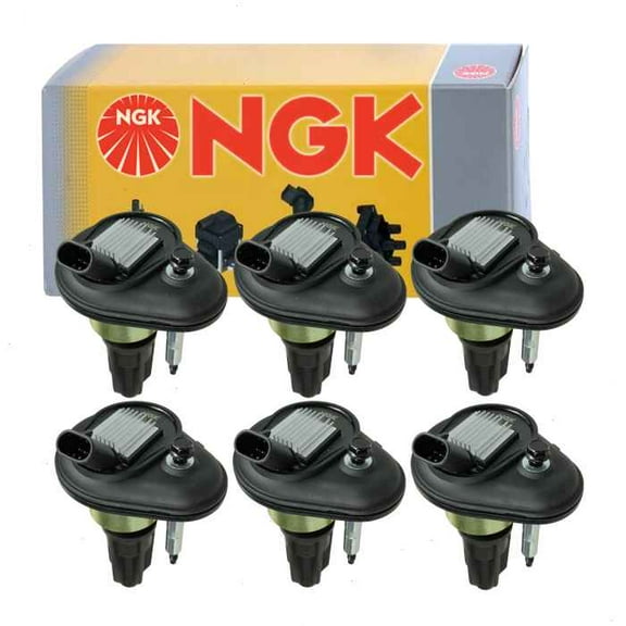 6 pc NGK Ignition Coils compatible with Buick Rainier 4.2L L6 2004-2005