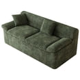 thumbnail image 5 of SESSLIFE 71" Boneless Loveseat Sofa, Corduroy 2-Seater Cloud Couch with Tilted Armrests & Double Cushions, No Assembly Floor Sofa for Living Room, Apartment, Black, 5 of 5