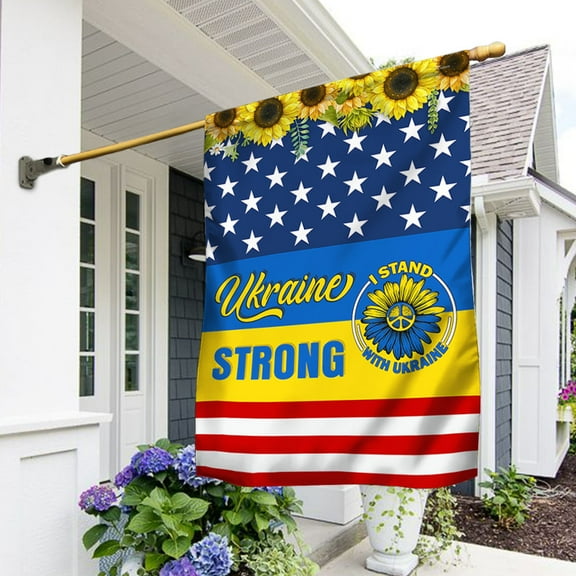 Flagwix Ukraine Strong Sunflower Ukrainian Flag Peace For Ukraine Stand With Ukraine Pray For Ukraine MLH2283F Ukraine Flags, Indoor Outdoor Decoration - House Flag (29.5" x 39.5")