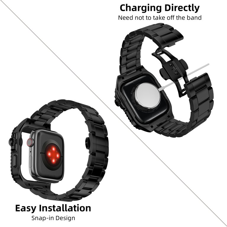 YuiYuKa Metal Case with Stainless Steel Band Compatible with