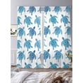 thumbnail image 4 of Marine Life Sheer Curtains 108 Inch Long 2 Panels, Blue Navy Sea Turtle Gradient Ocean Animal Light Filtering Rod Pocket Curtains, Sheer Voile Drapes for Living Room Bedroom, 52"x108", 4 of 8