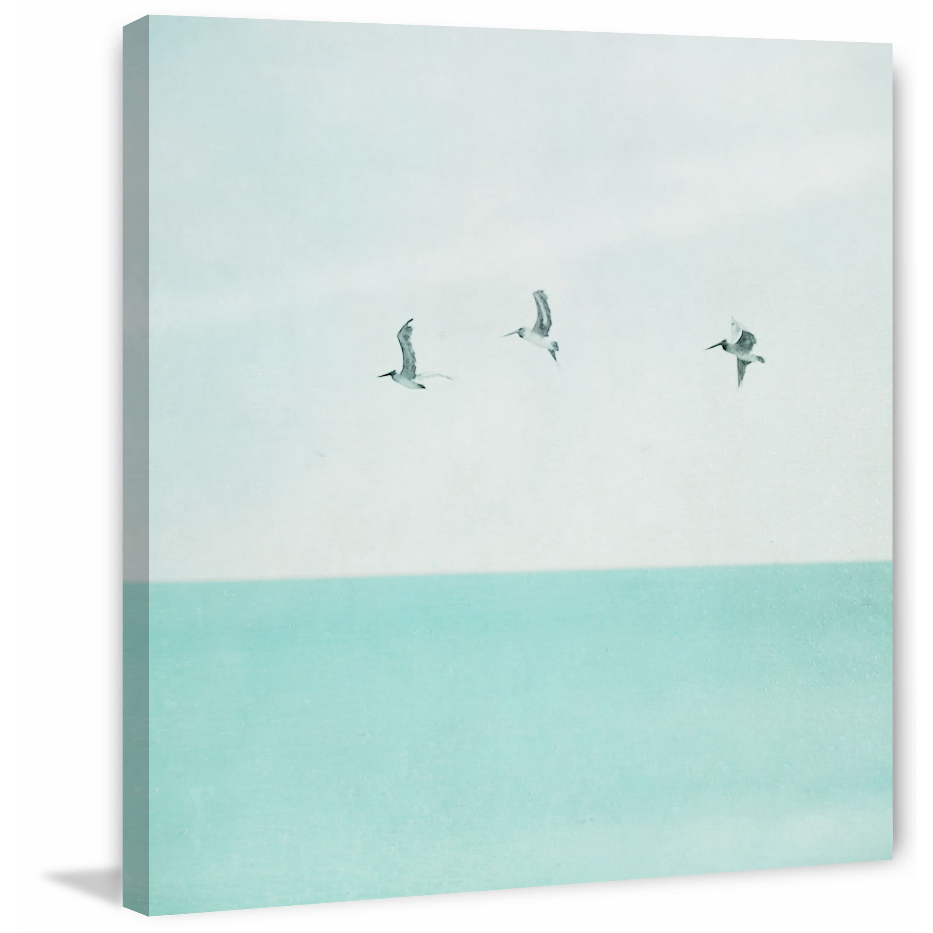 "3 Seagulls" Painting Print on Wrapped Canvas