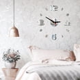 thumbnail image 4 of Relojes de pared autoadhesivos 3D DIY pegatinas de espejo de acrílico decoración de la sala de estar del dormitorio del hogar - plateado Noticed HA3331-02B, 4 of 6