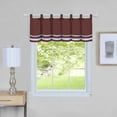 thumbnail image 2 of Woven Trends 3-Piece Solid Stripes Kitchen Curtain Set, Tier Pair Panel Curtains and Valances for Kitchen, Dining Room, Living Room, Bathroom Curtains, 58" W x 24" L, Burgundy, 2 of 2
