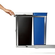 simplehuman 35 Liter / 9.3 Gallon Under Counter Kitchen Cabinet Pull-Out Recycling Bin and Trash Can