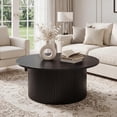 thumbnail image 1 of 31.5 Inch Round Coffee Table, Small Fluted Circle Accent Center Table with Metal Frame for Living Room, 1 of 8