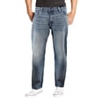 thumbnail image 2 of Men's Cotton Blend Denim Faded Wash Relaxed Fit Light Blue Casual Jean Pants (32W x 32L), 2 of 4
