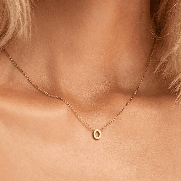 DESIGNICE Tiny Initial Necklace 18K Gold Plated Small Letter Necklace Personalized Name Necklace for Women Personalized Necklace