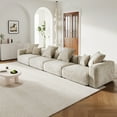 thumbnail image 4 of The Magic Home 4-Seater Modular Convertible Corduroy Sectional Sofa, Beige, 4 of 10