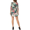 thumbnail image 3 of INSPIRE CHIC Robe à Boutons pour Femme à Col en V à Fleurs Manches 3/4 Poches Latérales S Vert Foncé, 3 of 5