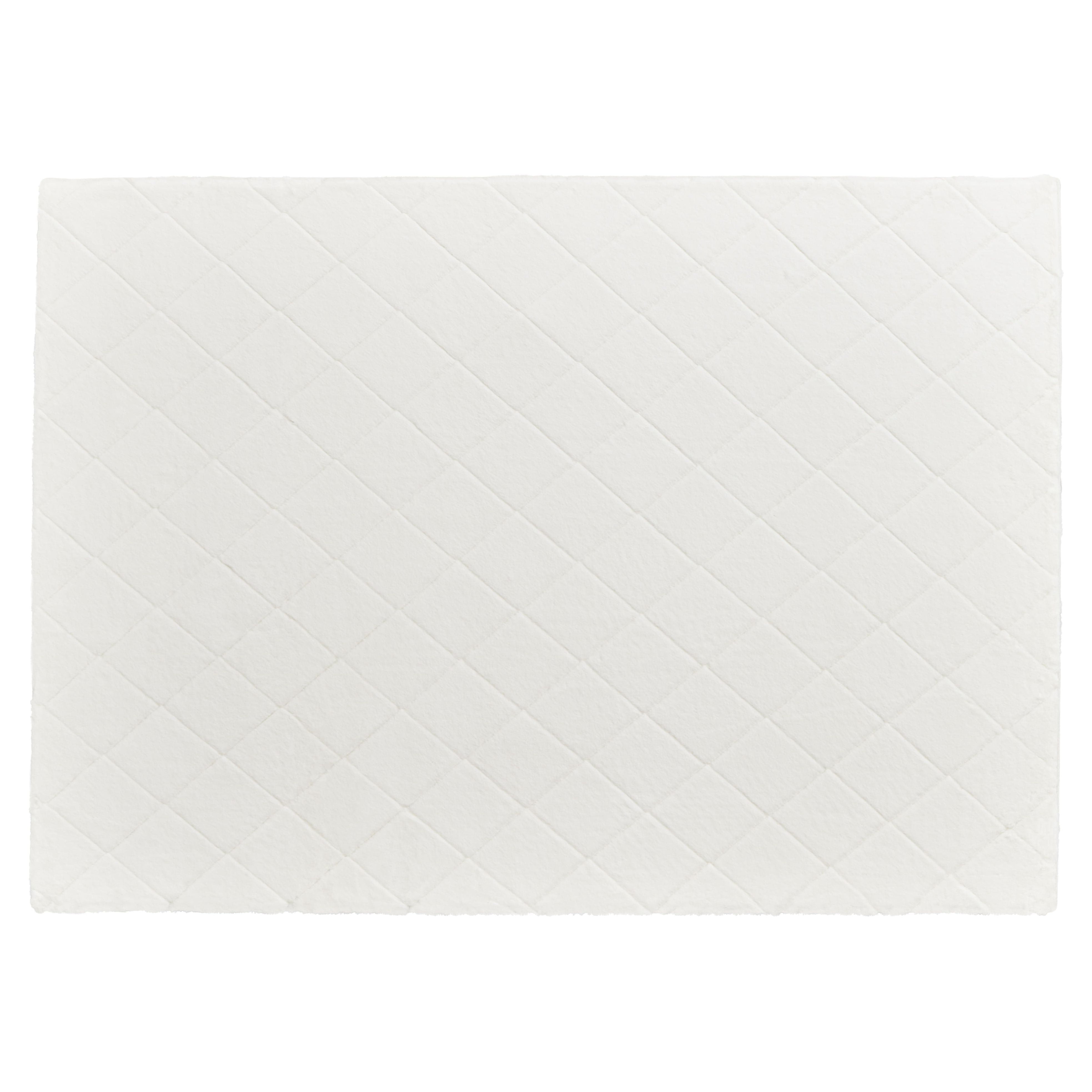 Better Homes & Gardens, 5' x 7' Ivory Diamond Rabbit Faux Fur Area Rug