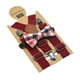 thumbnail image 3 of Conjunto de tirantes y pajarita para niños. Incluye 3 clips metálicos en forma de Y. Tirantes ajustables con elástico para disfraces formales. borgoña, 3 of 10